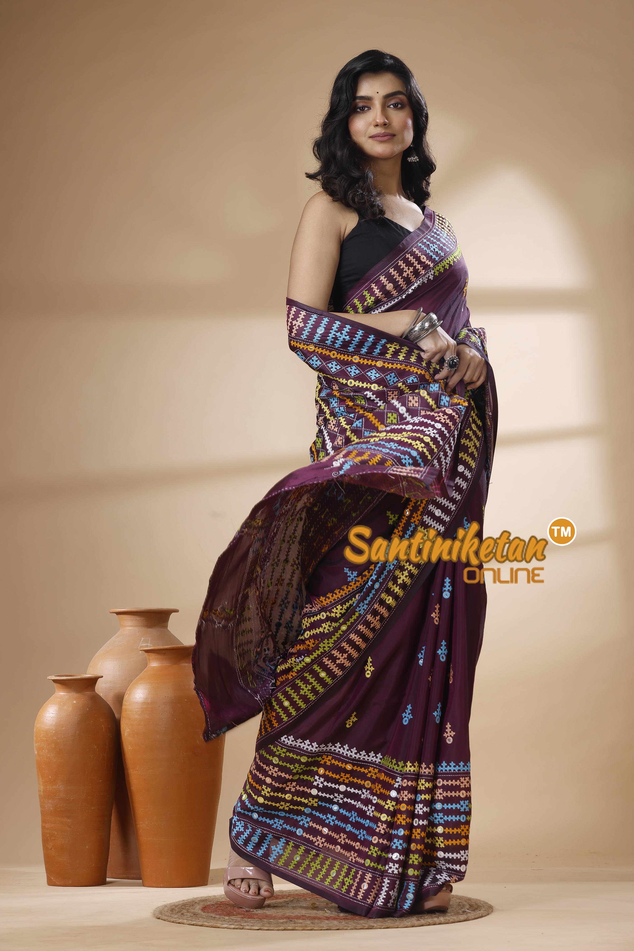 Bangalore Silk Gujrati Stitch Saree SN202625995