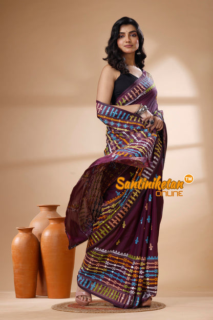 Bangalore Silk Gujrati Stitch Saree SN202625995