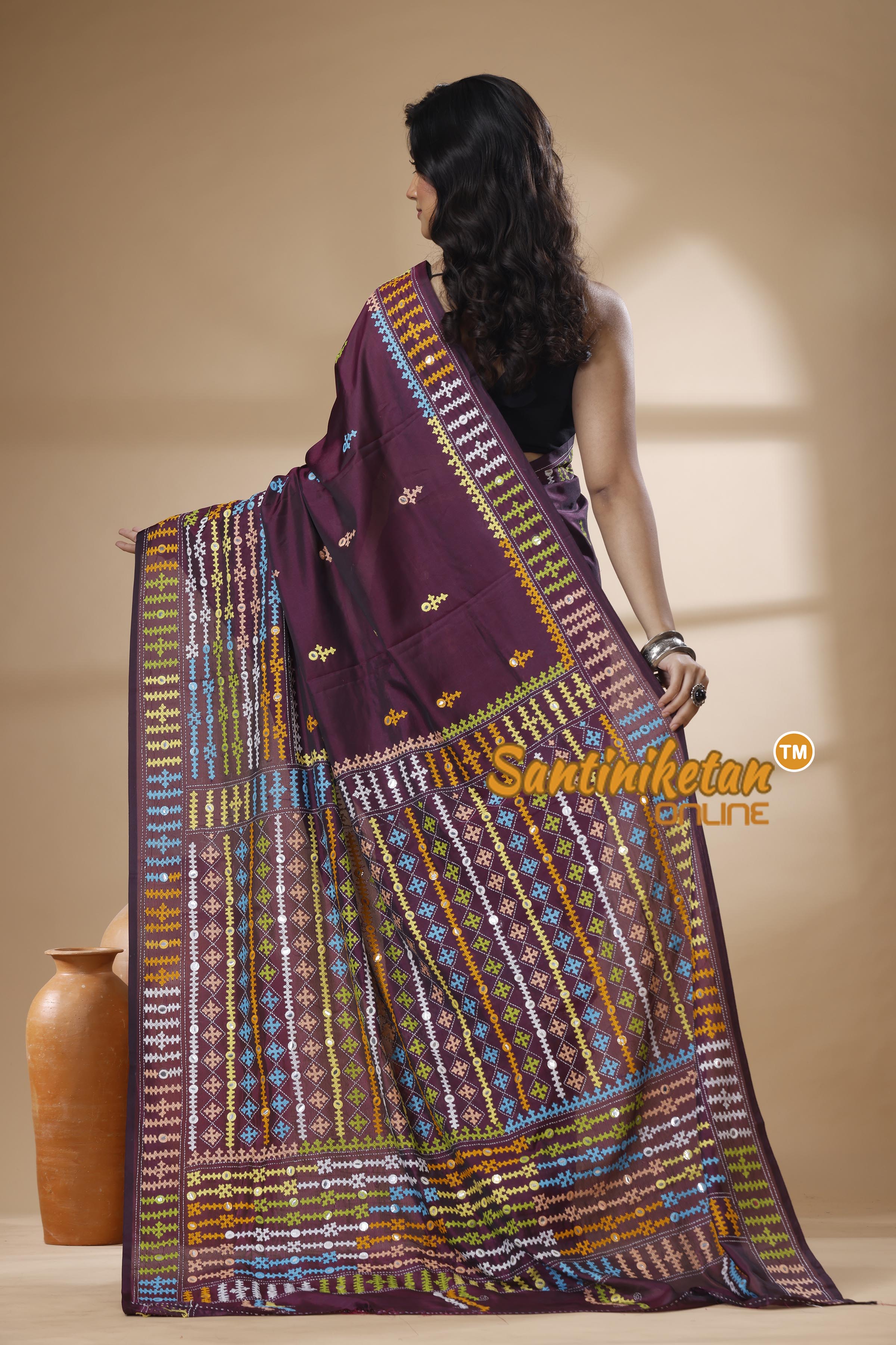 Bangalore Silk Gujrati Stitch Saree SN202625995