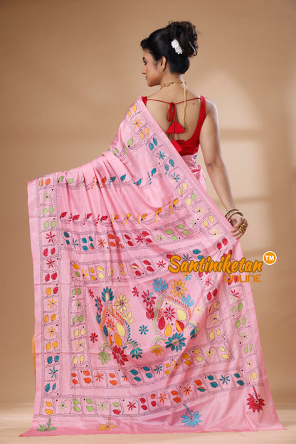 Bangalore Silk Kantha Stitch Saree SN202626024