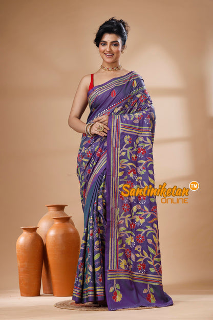 Bangalore Silk Kantha Stitch Saree SN202626030