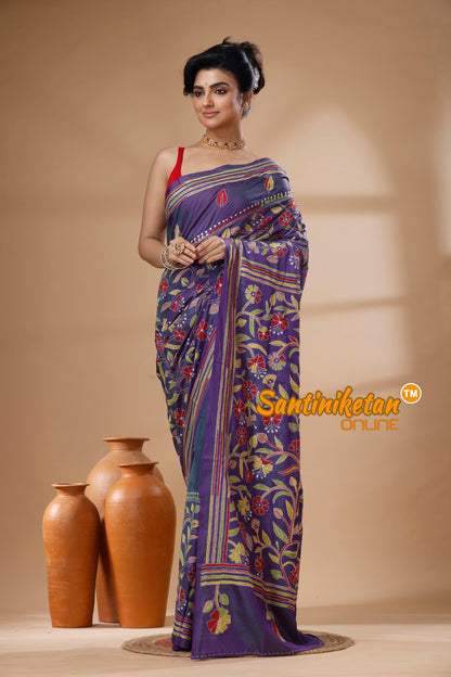 Bangalore Silk Kantha Stitch Saree SN202626030