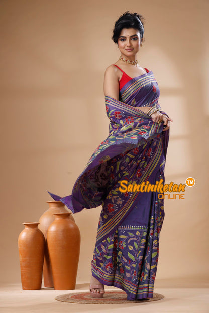 Bangalore Silk Kantha Stitch Saree SN202626030