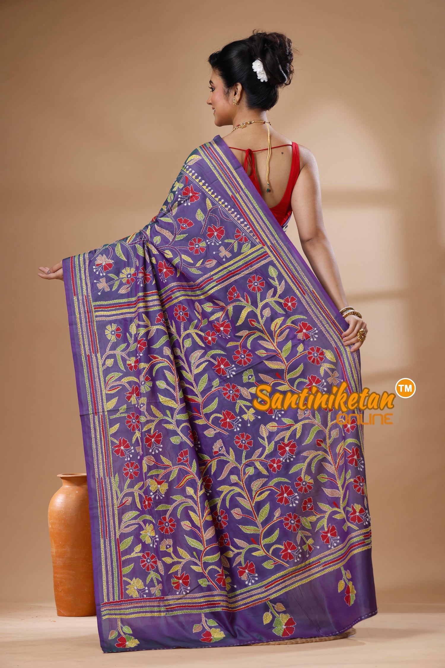 Bangalore Silk Kantha Stitch Saree SN202626030