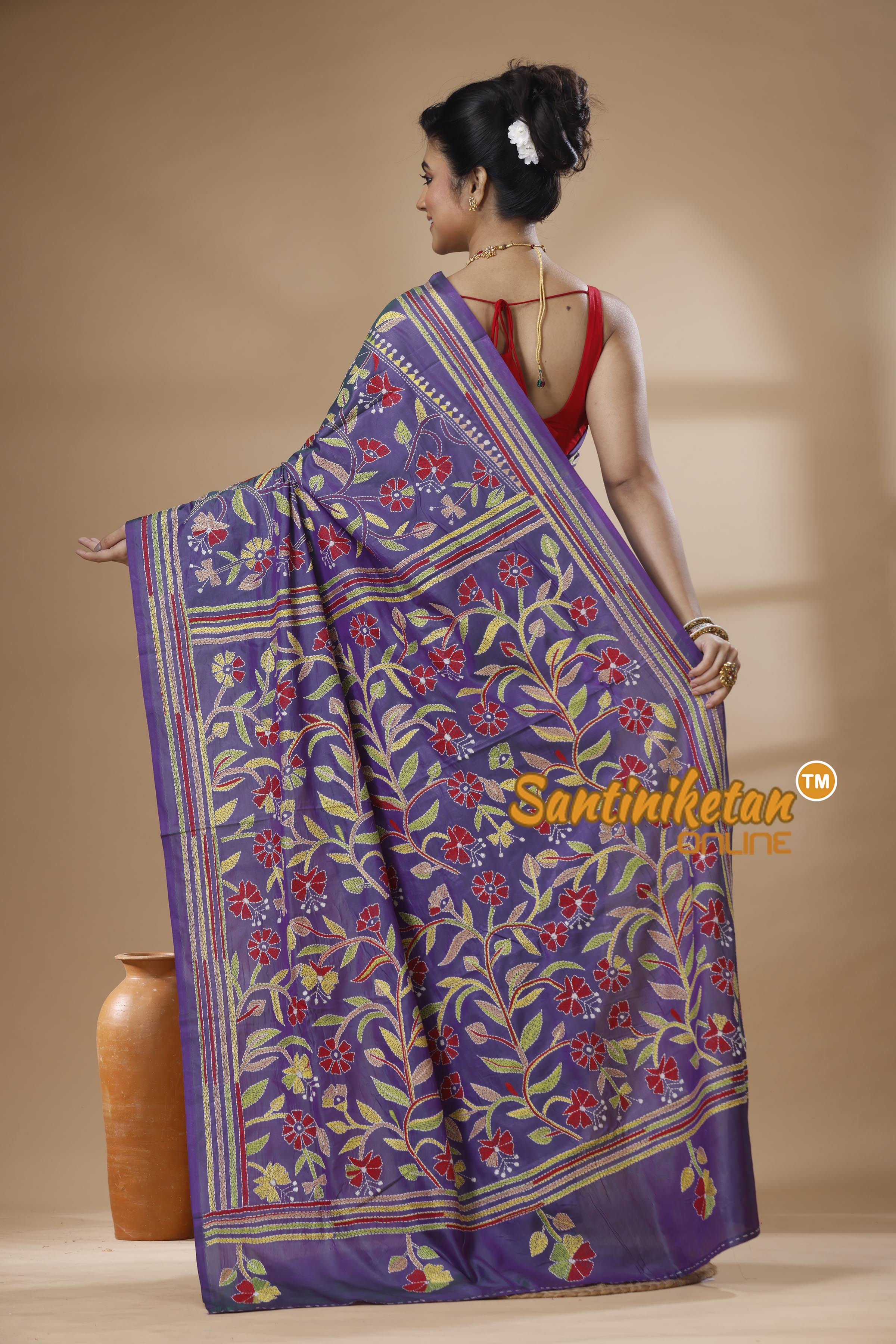 Bangalore Silk Kantha Stitch Saree SN202626030