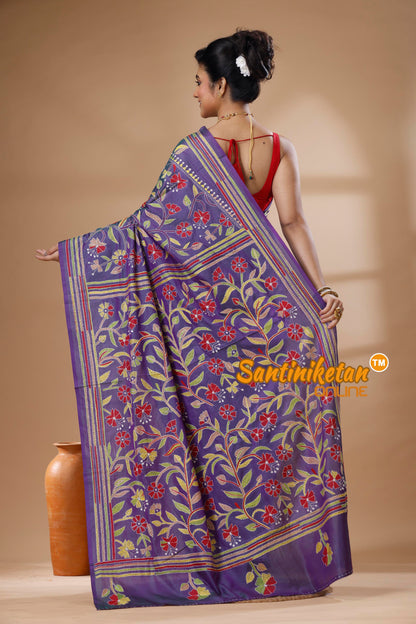 Bangalore Silk Kantha Stitch Saree SN202626030