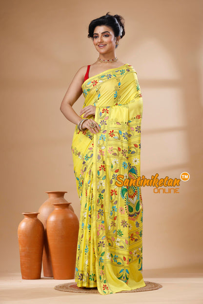 Bangalore Silk Kantha Stitch Saree SN202626036