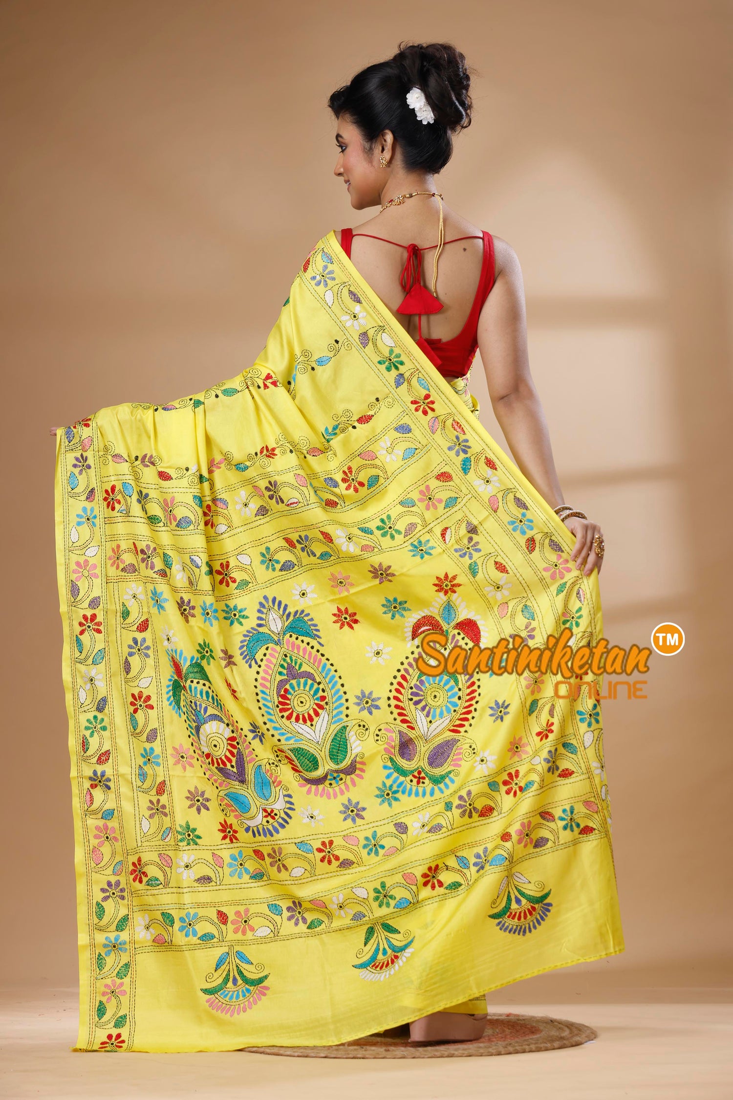 Bangalore Silk Kantha Stitch Saree SN202626036