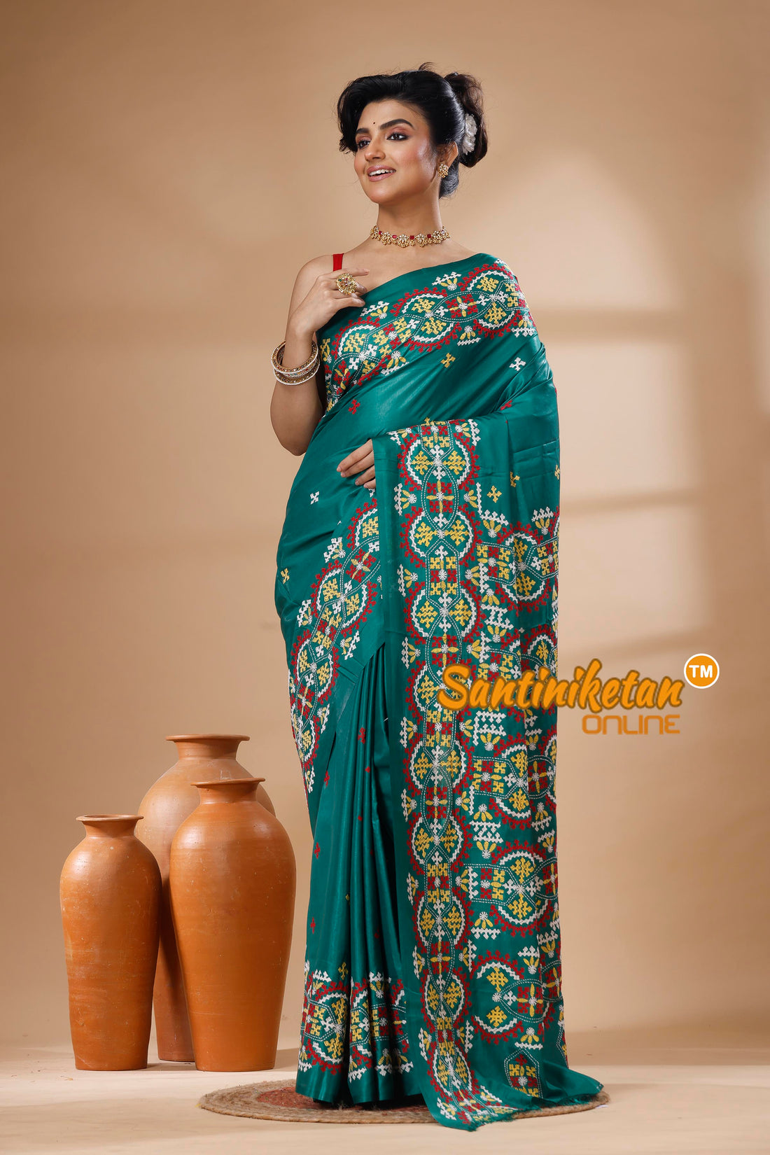 Bangalore Silk Gujrati Stitch Saree SN202626042