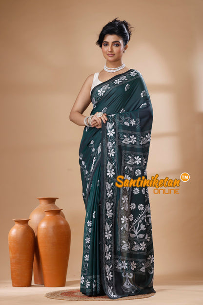 Bangalore Silk Kantha Stitch Saree SN202626048