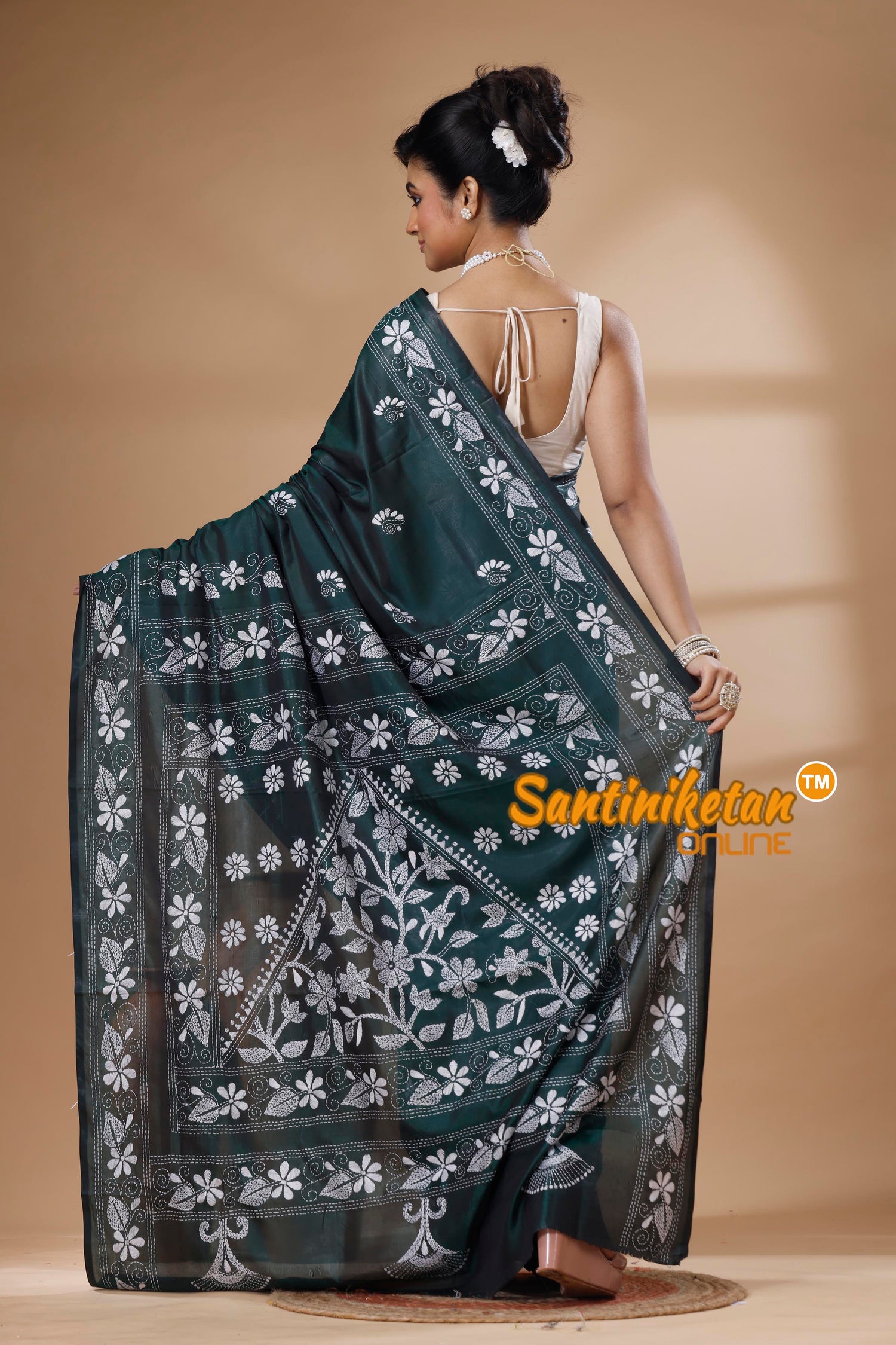 Bangalore Silk Kantha Stitch Saree SN202626048