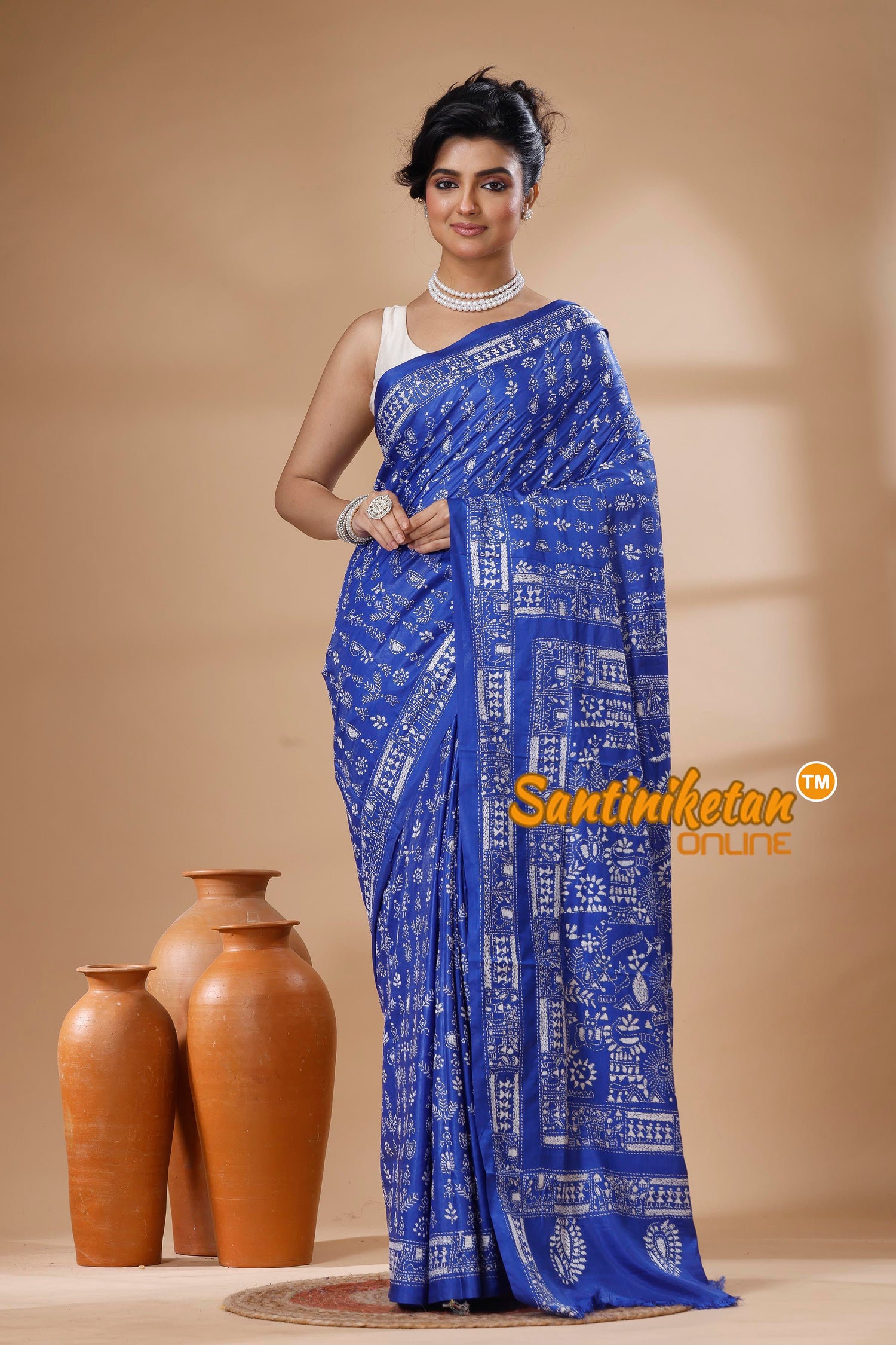 Bangalore Silk Kantha Stitch Saree SN202626060
