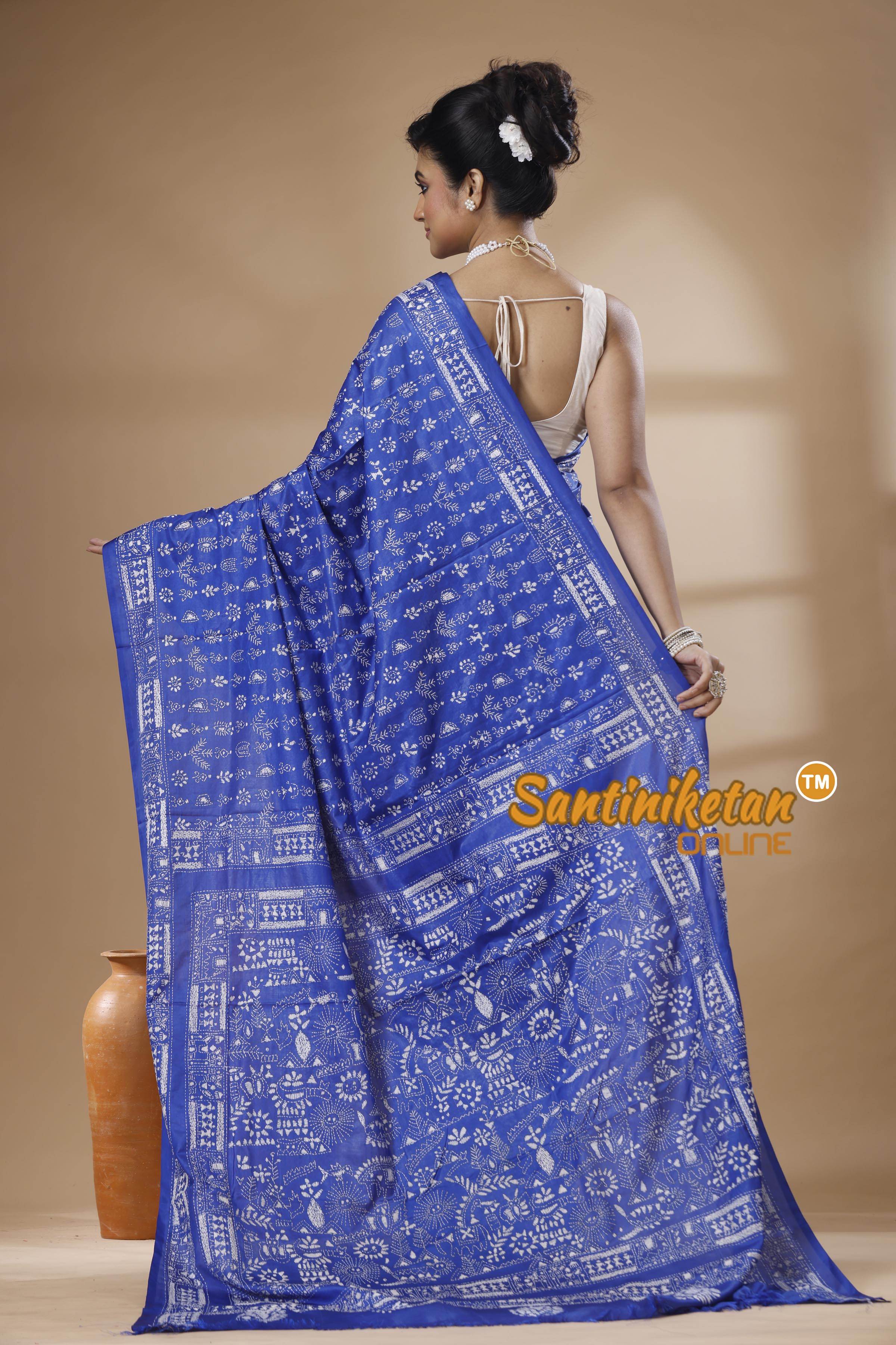 Bangalore Silk Kantha Stitch Saree SN202626060