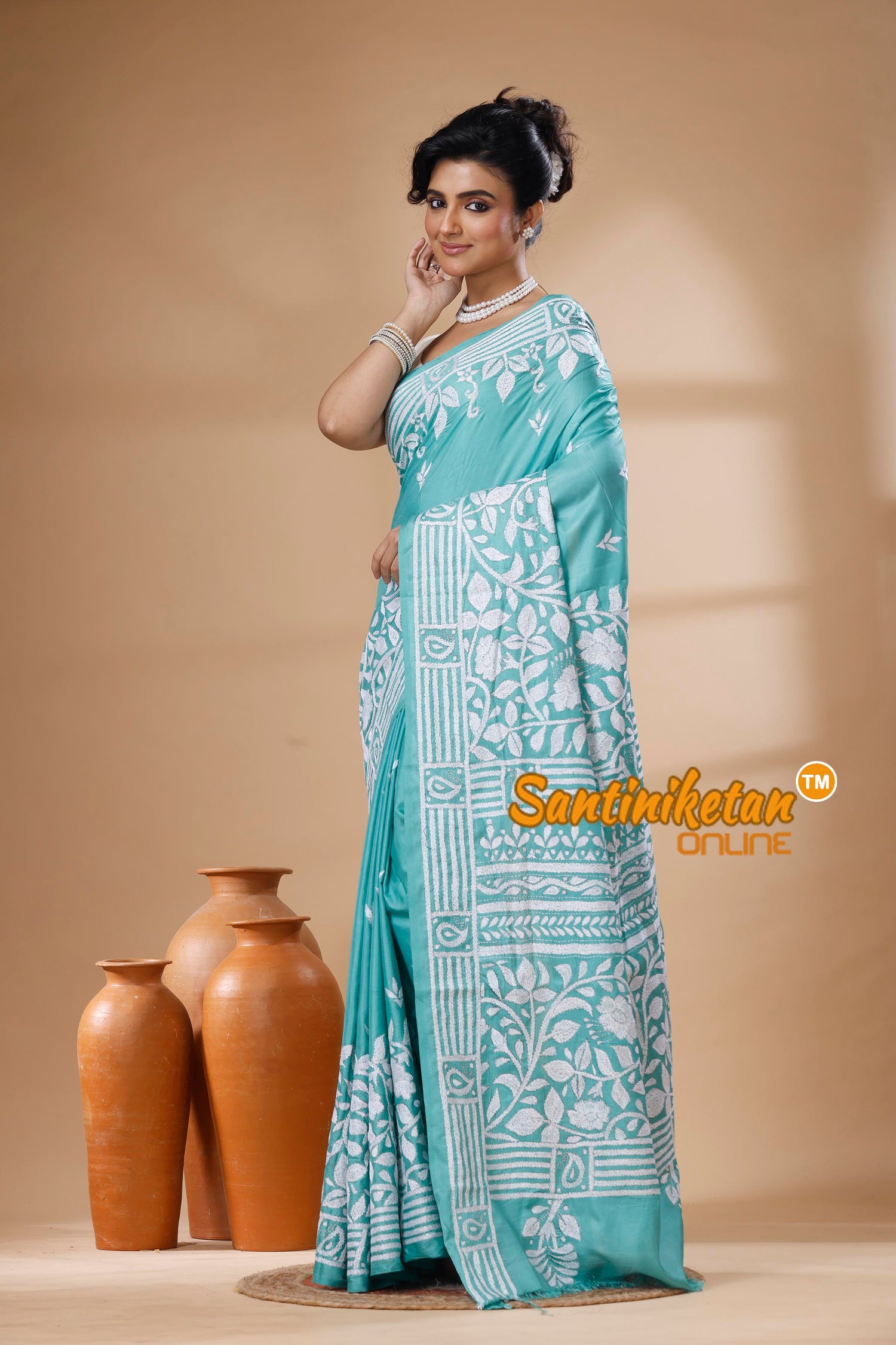 Bangalore Silk Kantha Stitch Saree SN202626066