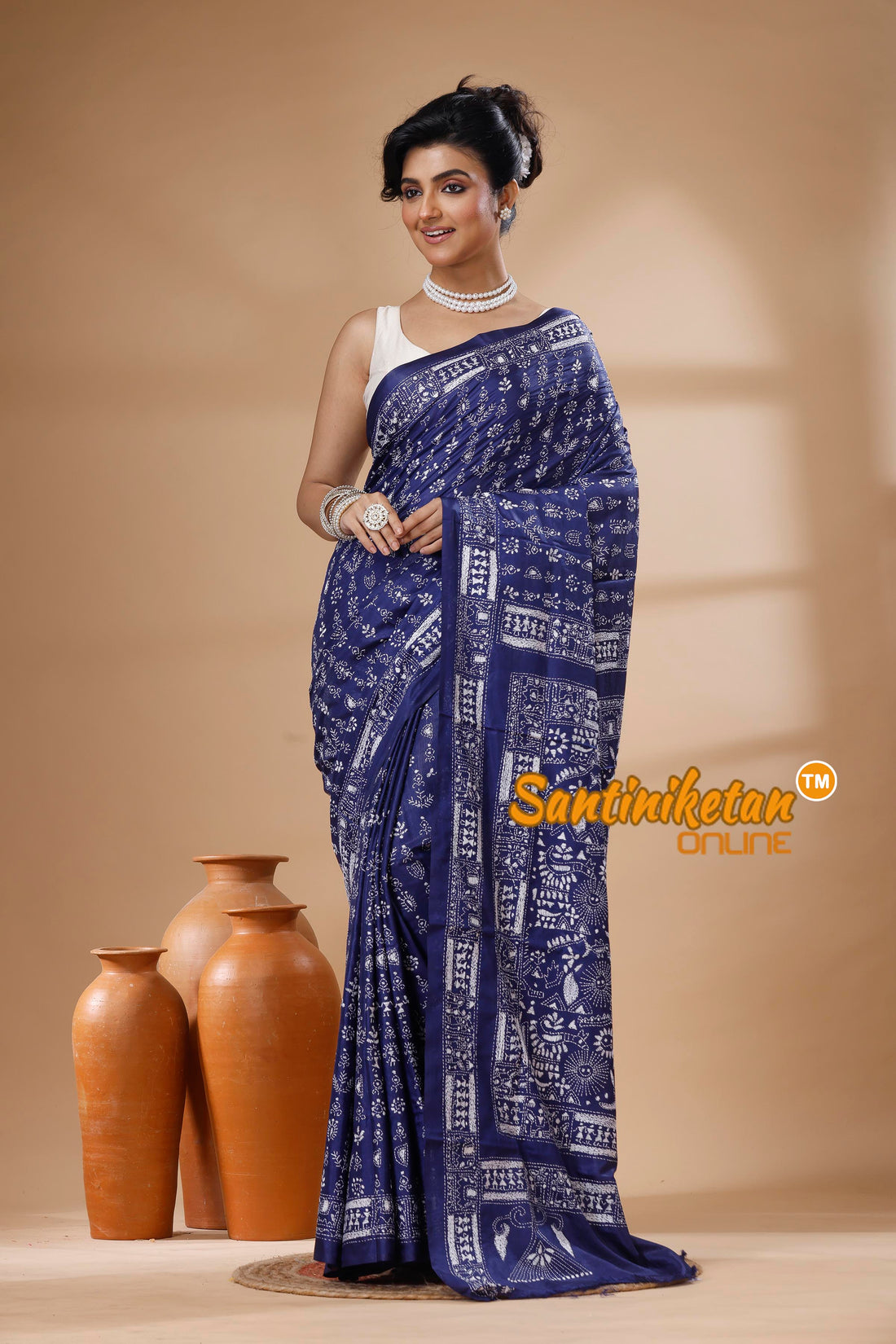 Bangalore Silk Kantha Stitch Saree SN202626072