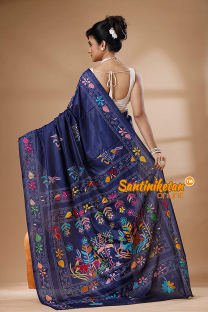 Bangalore Silk Kantha Stitch Saree SN202626078