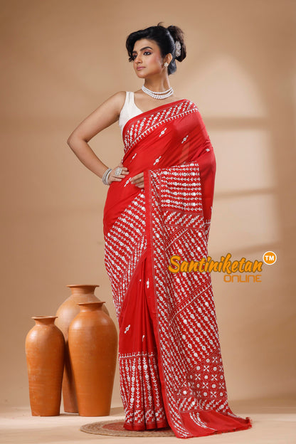 Bangalore Silk Kantha Stitch Saree SN202626084