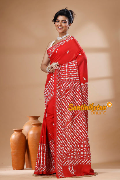 Bangalore Silk Kantha Stitch Saree SN202626084