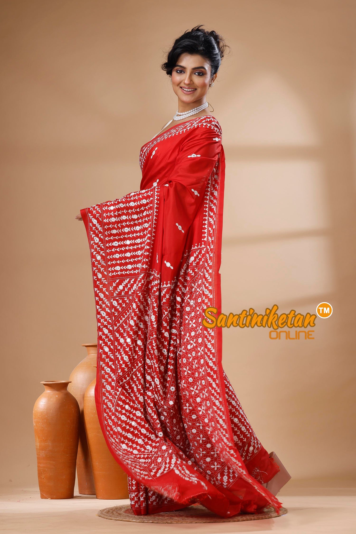 Bangalore Silk Kantha Stitch Saree SN202626084