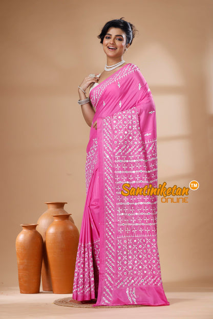 Bangalore Silk Kantha Stitch Saree SN202626090