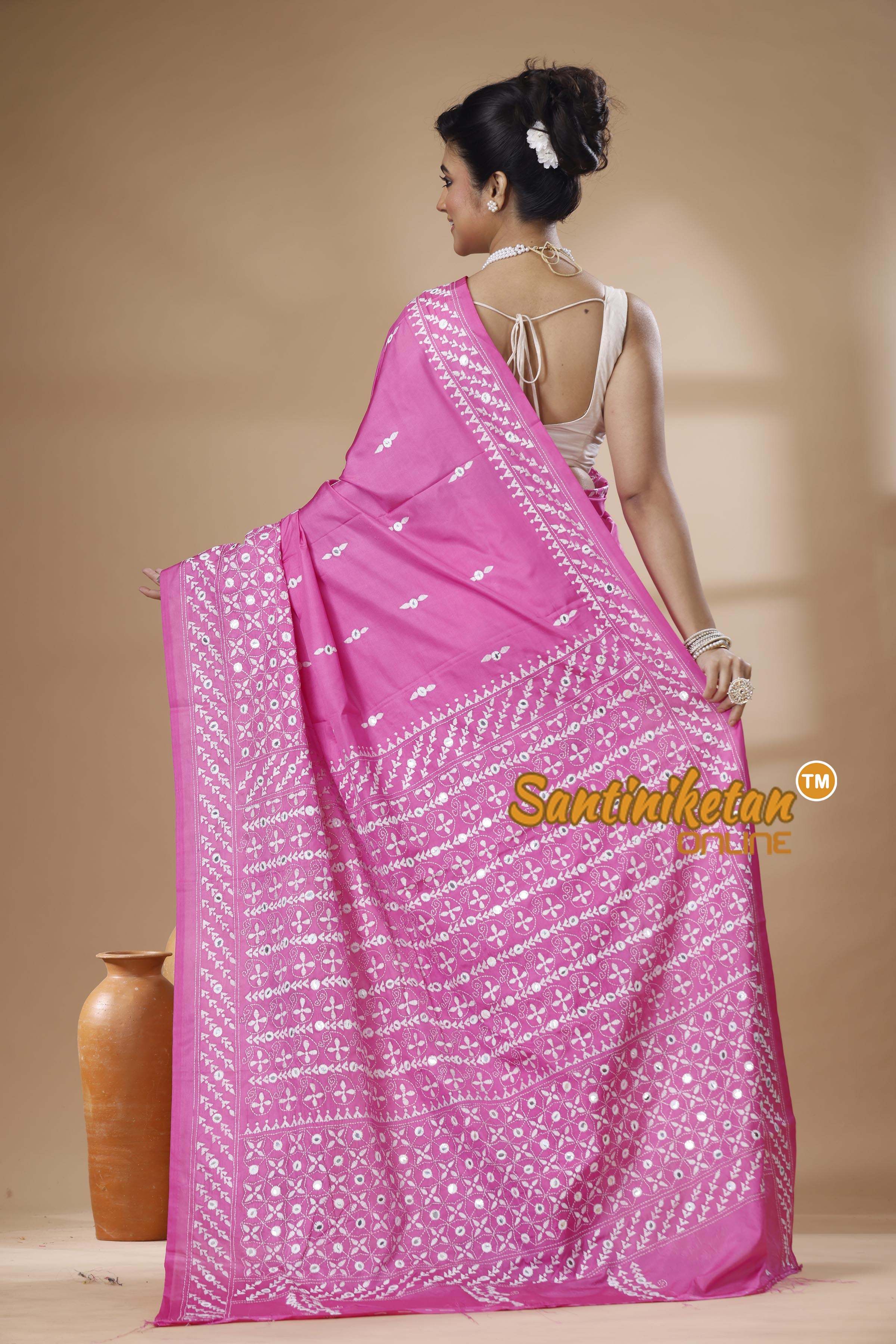 Bangalore Silk Kantha Stitch Saree SN202626090