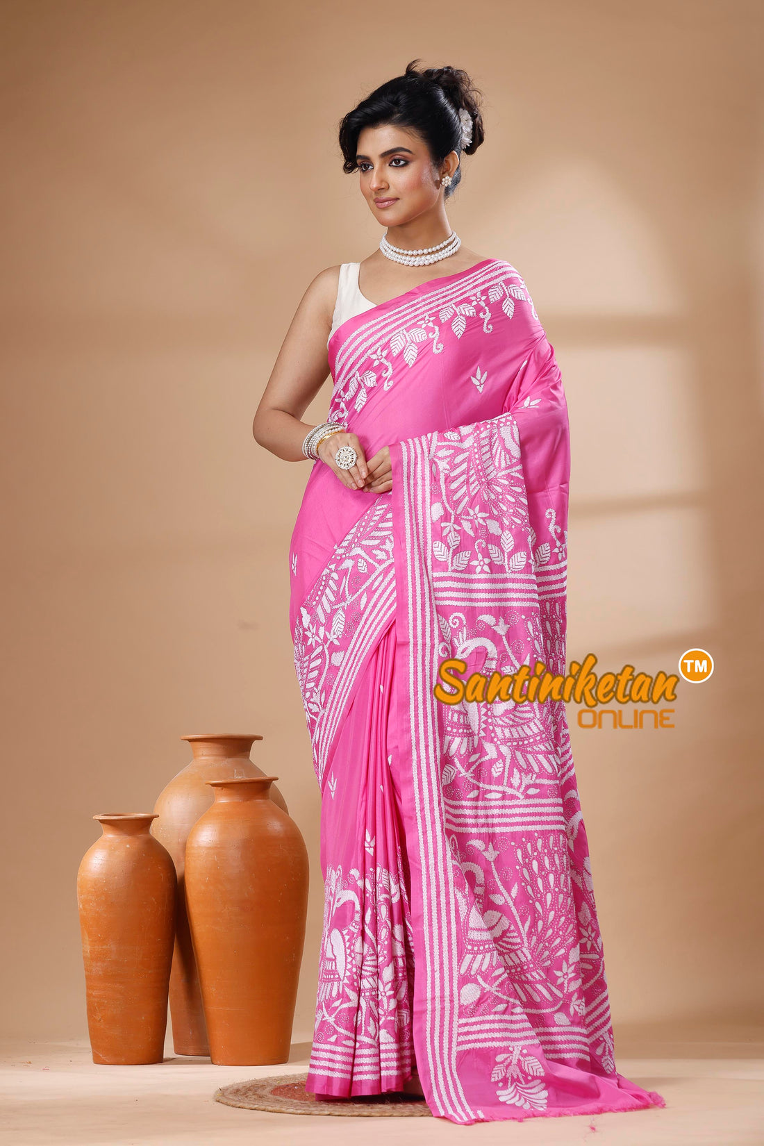 Bangalore Silk Kantha Stitch Saree SN202626102