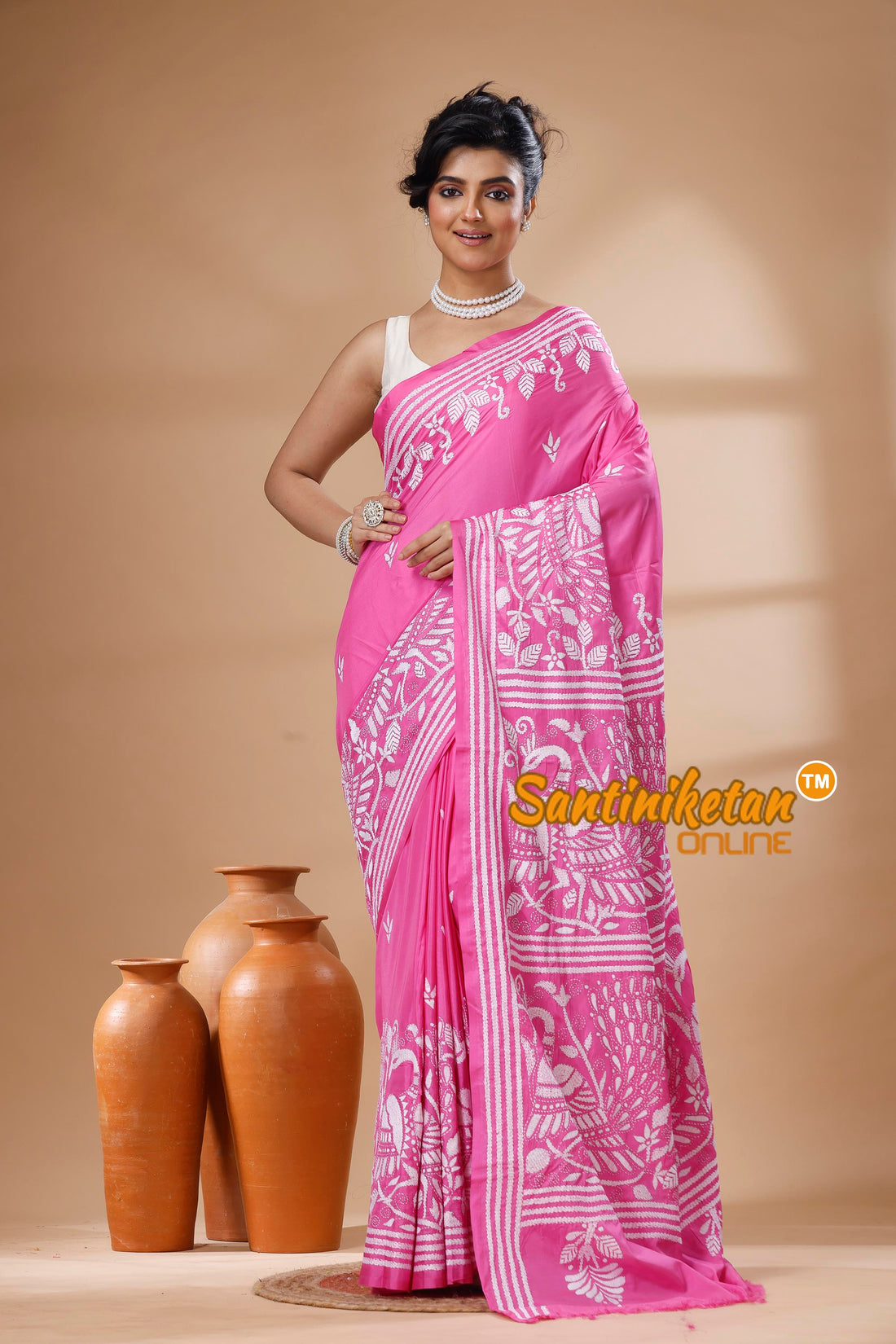 Bangalore Silk Kantha Stitch Saree SN202626102