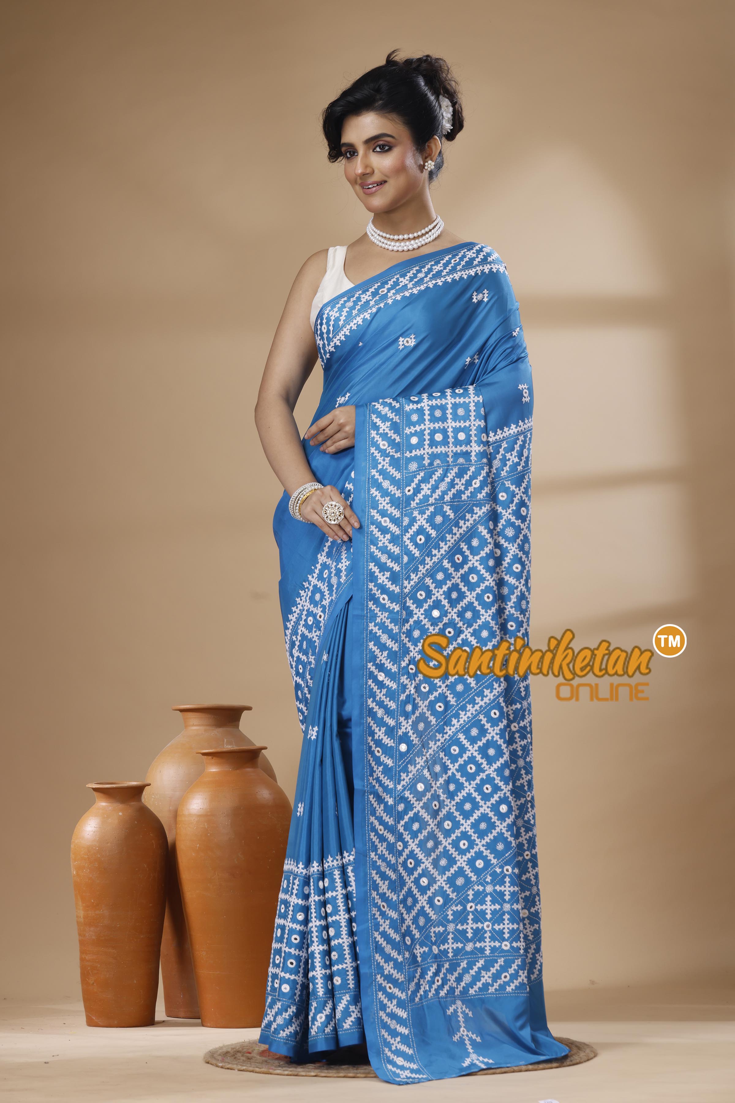 Bangalore Silk Gujrati Stitch Saree SN202626131