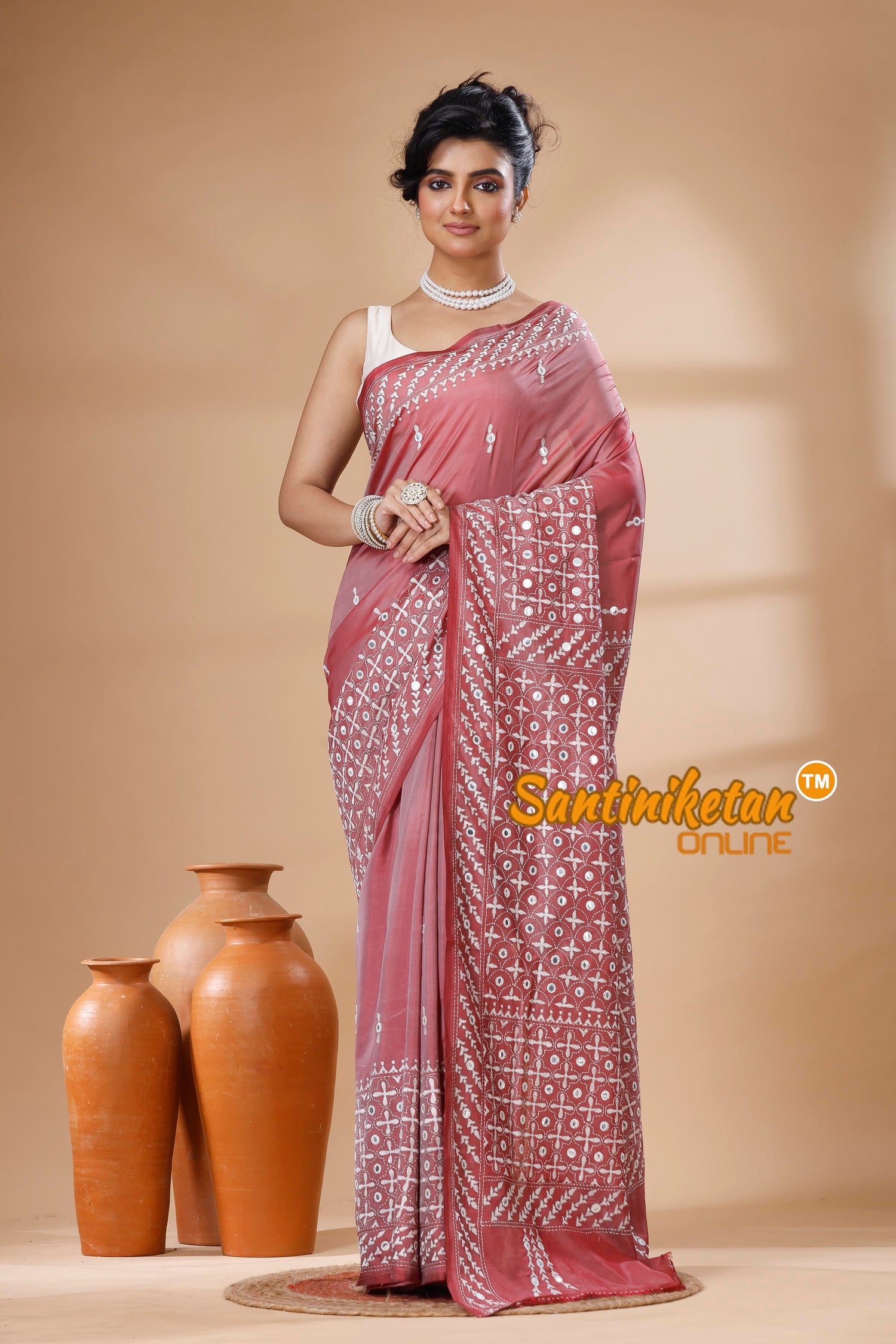 Bangalore Silk Kantha Stitch Saree SN202626168