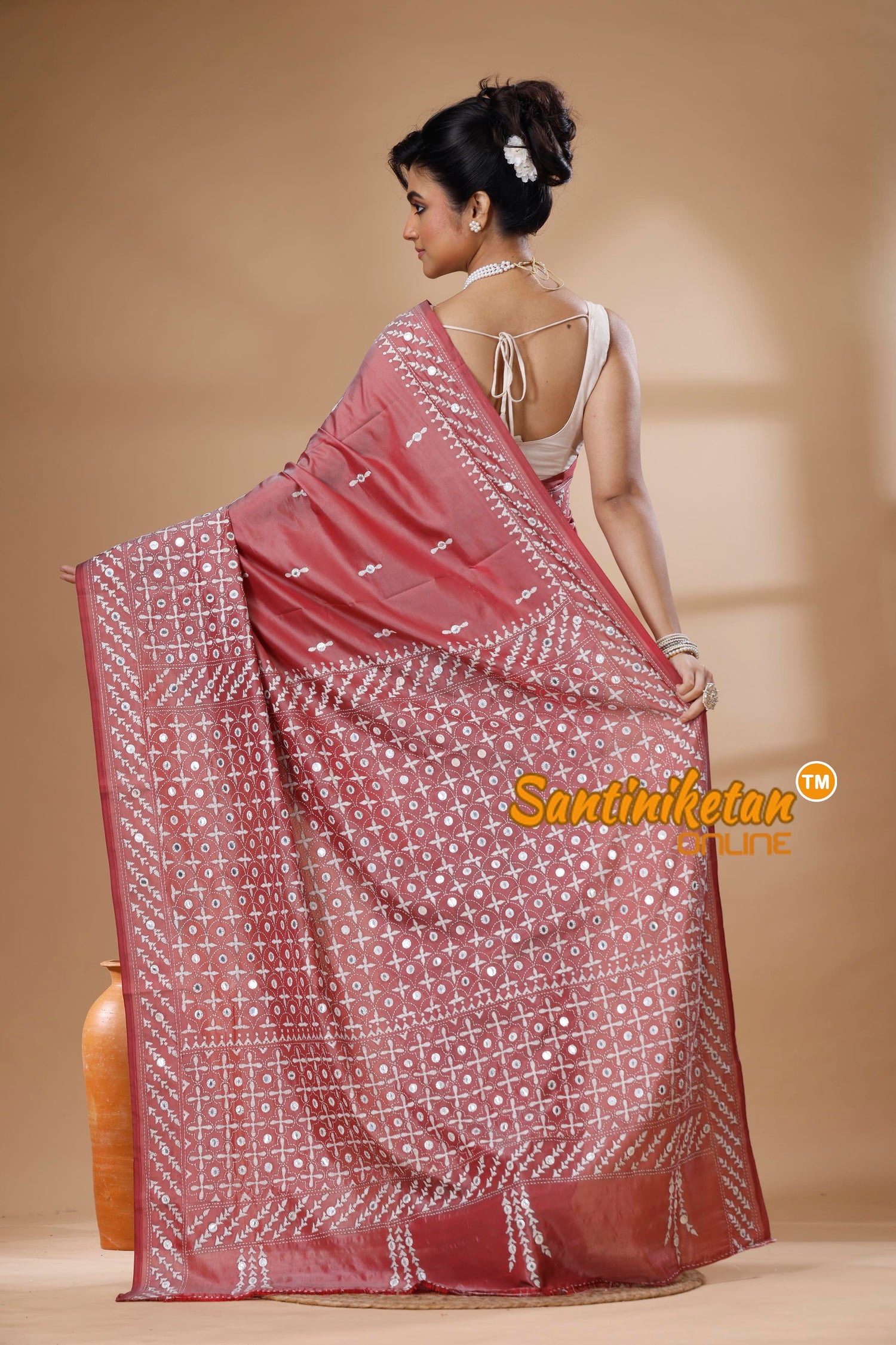 Bangalore Silk Kantha Stitch Saree SN202626168