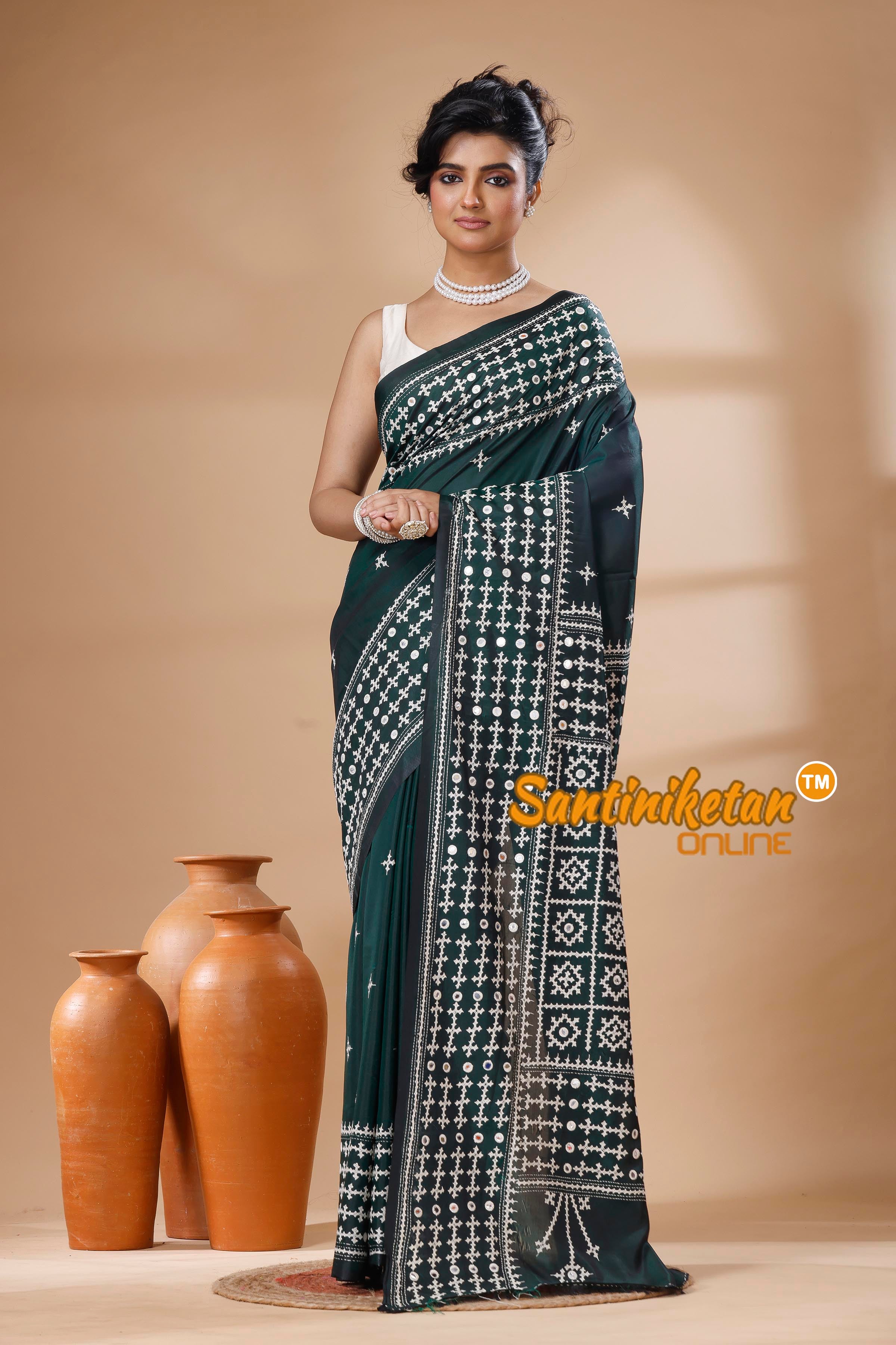 Bangalore Silk Gujrati Stitch Saree SN202626174