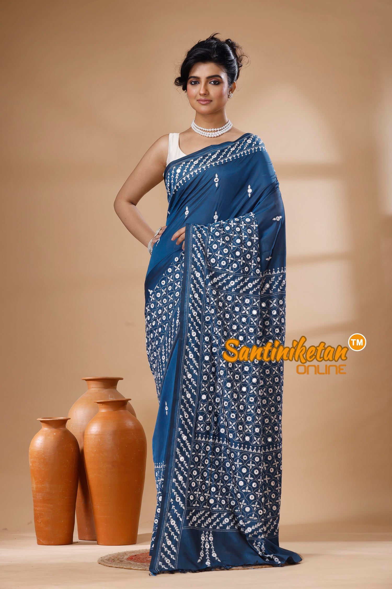 Bangalore Silk Kantha Stitch Saree SN202626198