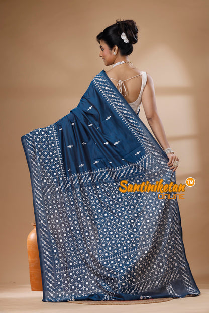 Bangalore Silk Kantha Stitch Saree SN202626198