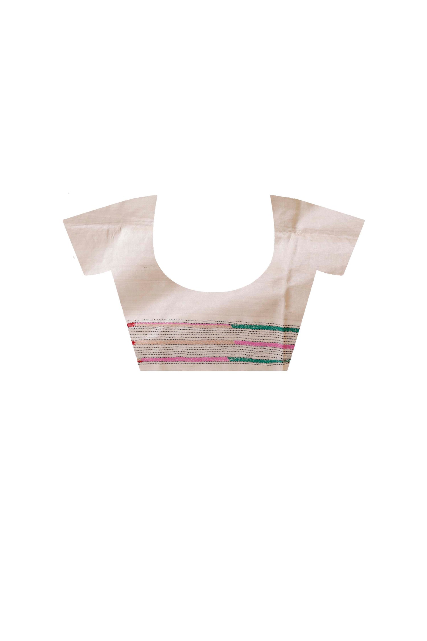 Pure Gachi Tussar Silk Kantha Stitch Saree