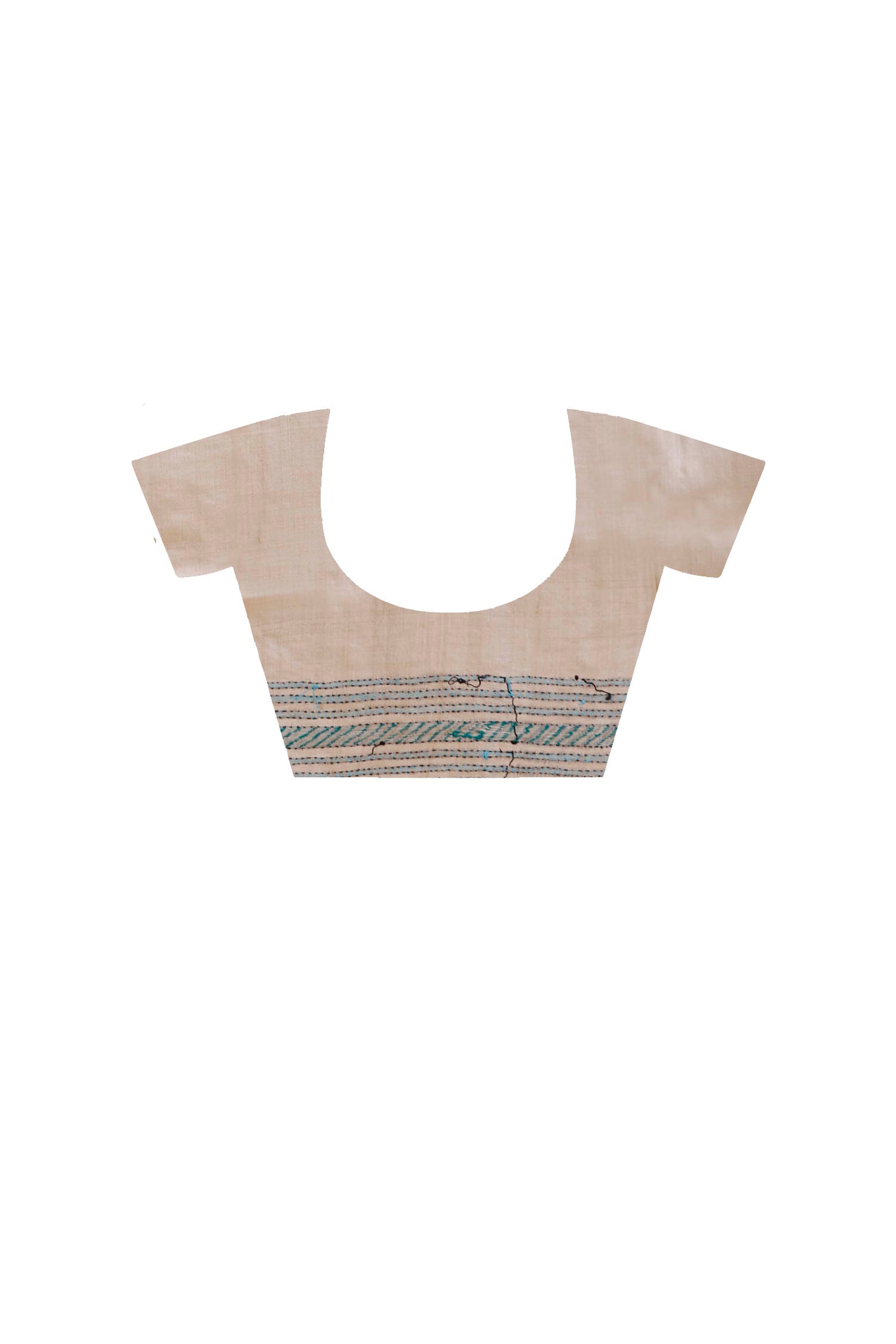 Pure Gachi Tussar Silk Kantha Stitch Saree