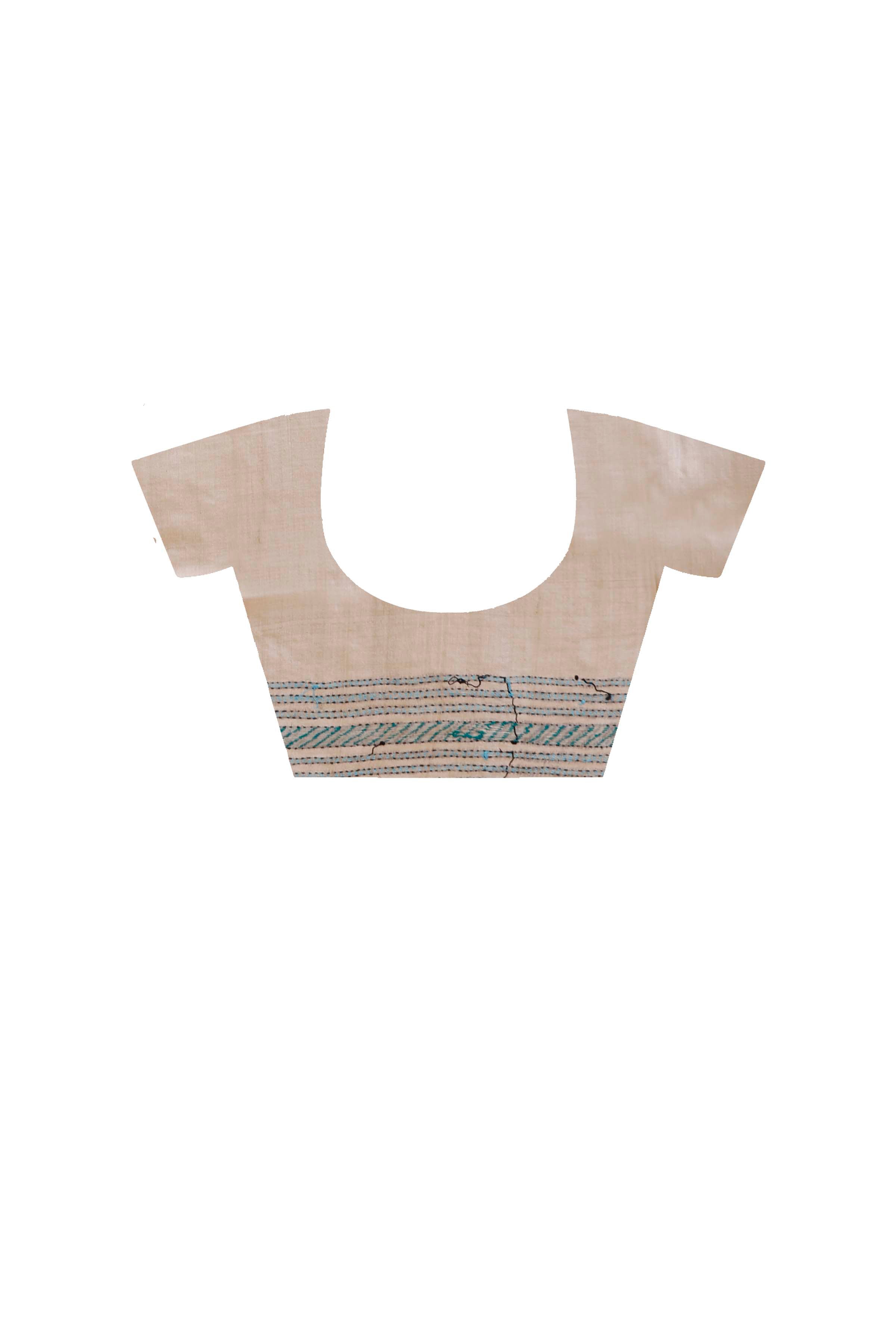 Pure Gachi Tussar Silk Kantha Stitch Saree