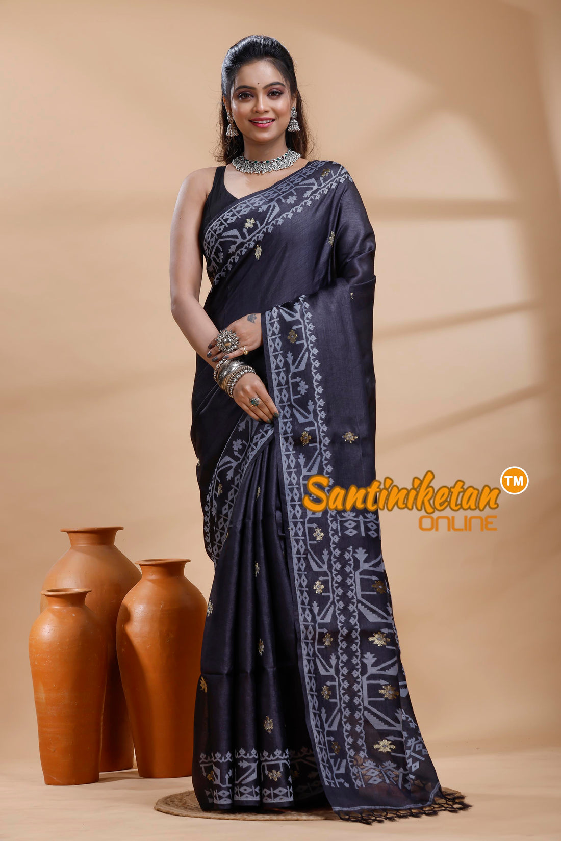 Pure Tussar Jamdani Saree