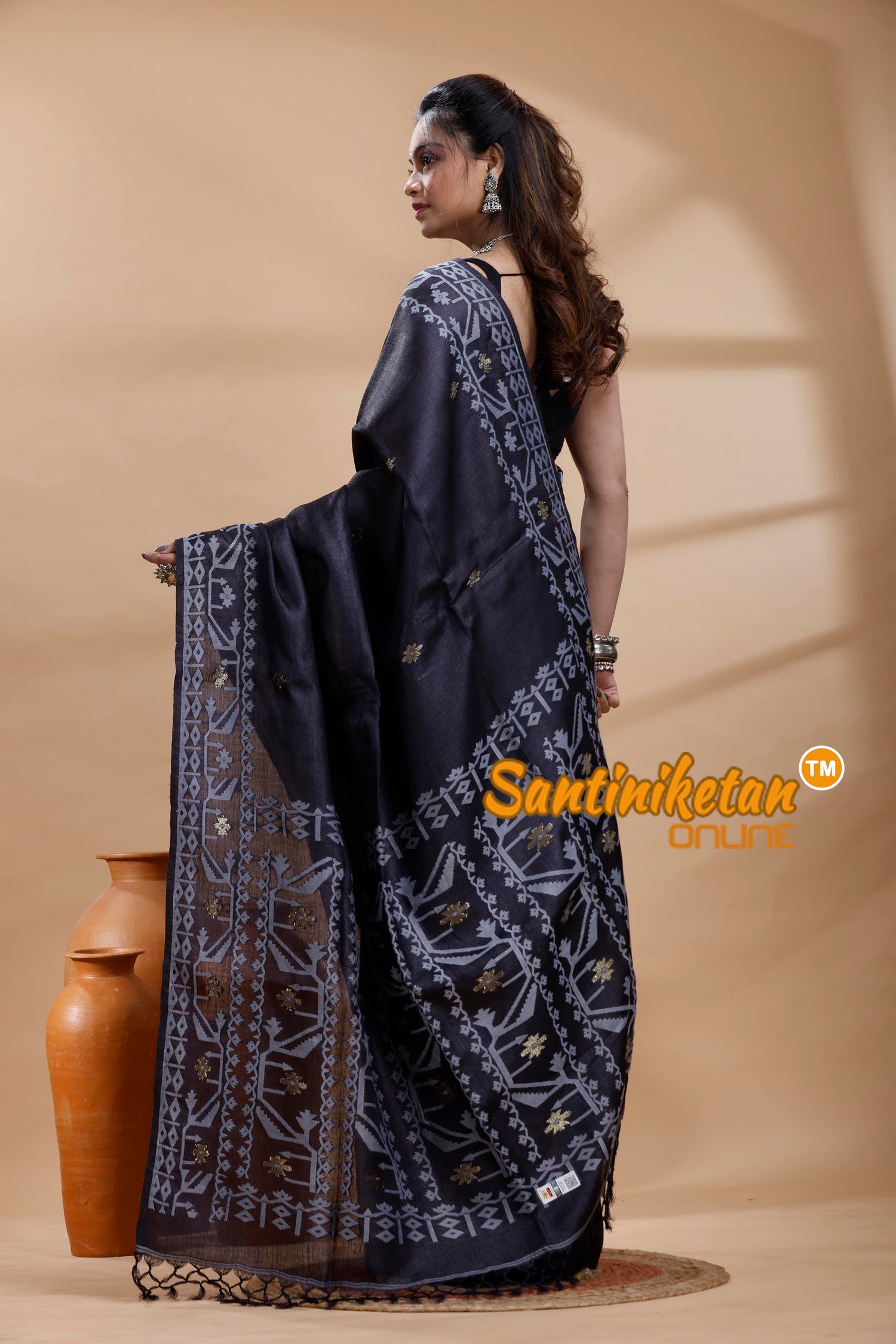 Pure Tussar Jamdani Saree