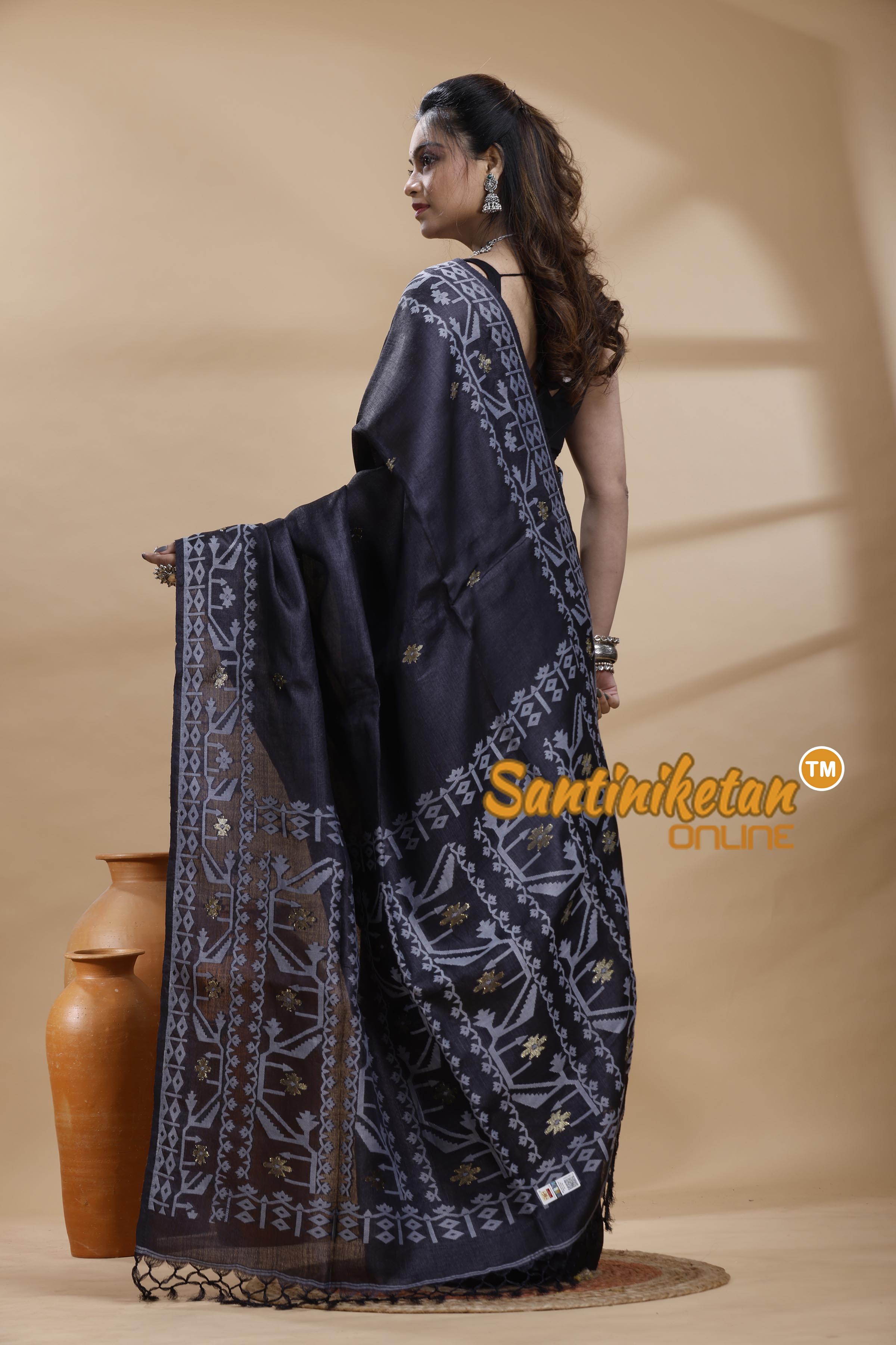 Pure Tussar Jamdani Saree