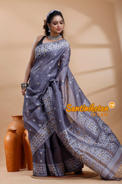 Pure Tussar Jamdani Saree