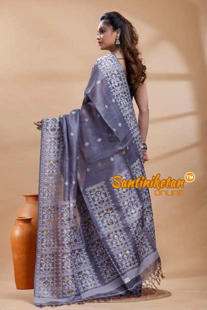 Pure Tussar Jamdani Saree