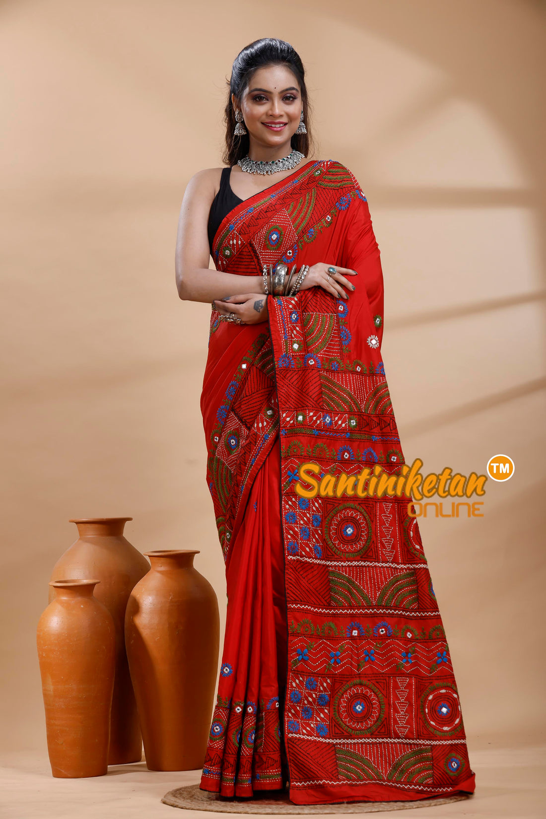 Bangalore Silk Lambani Stitch Saree