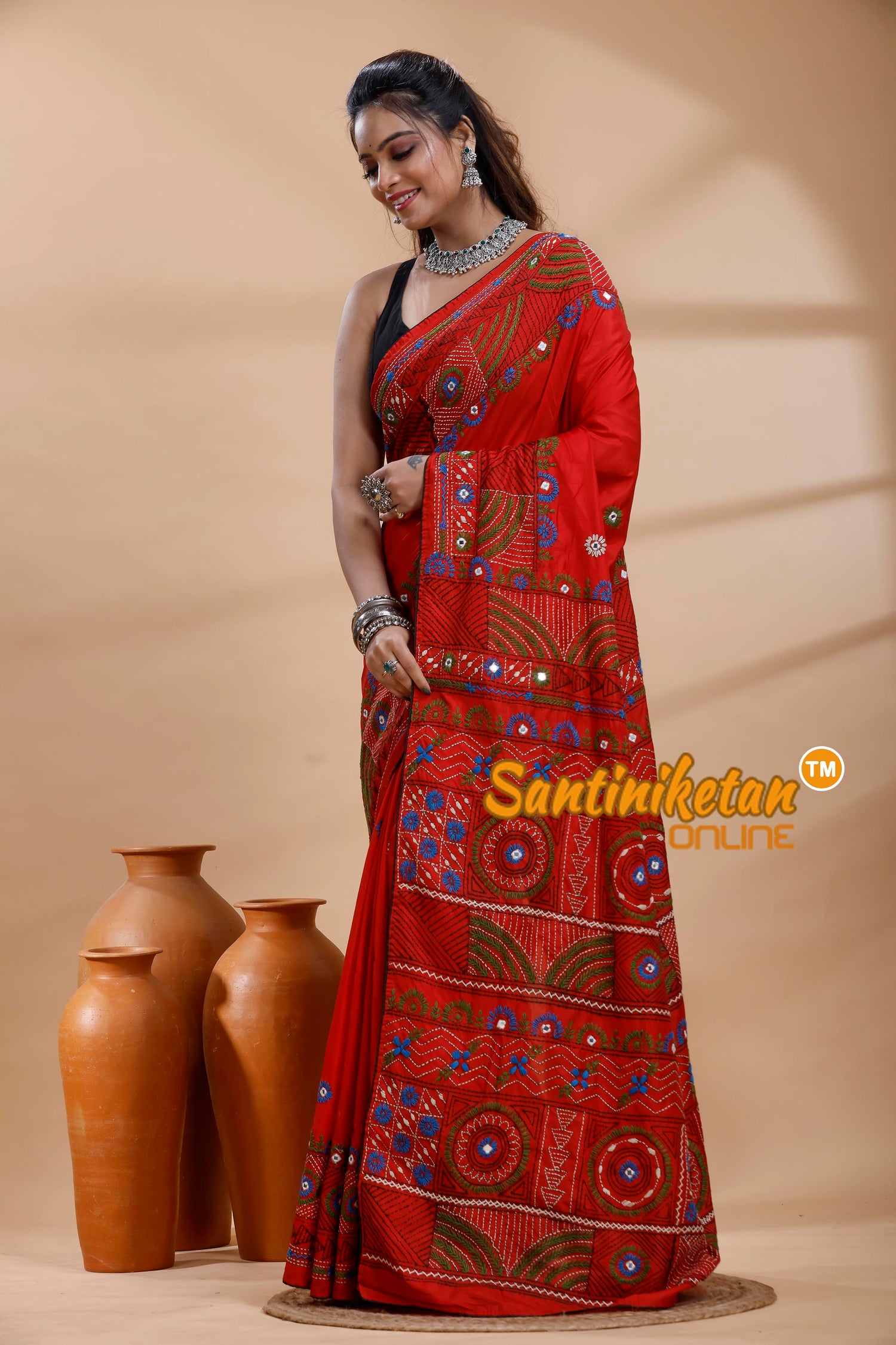 Bangalore Silk Lambani Stitch Saree