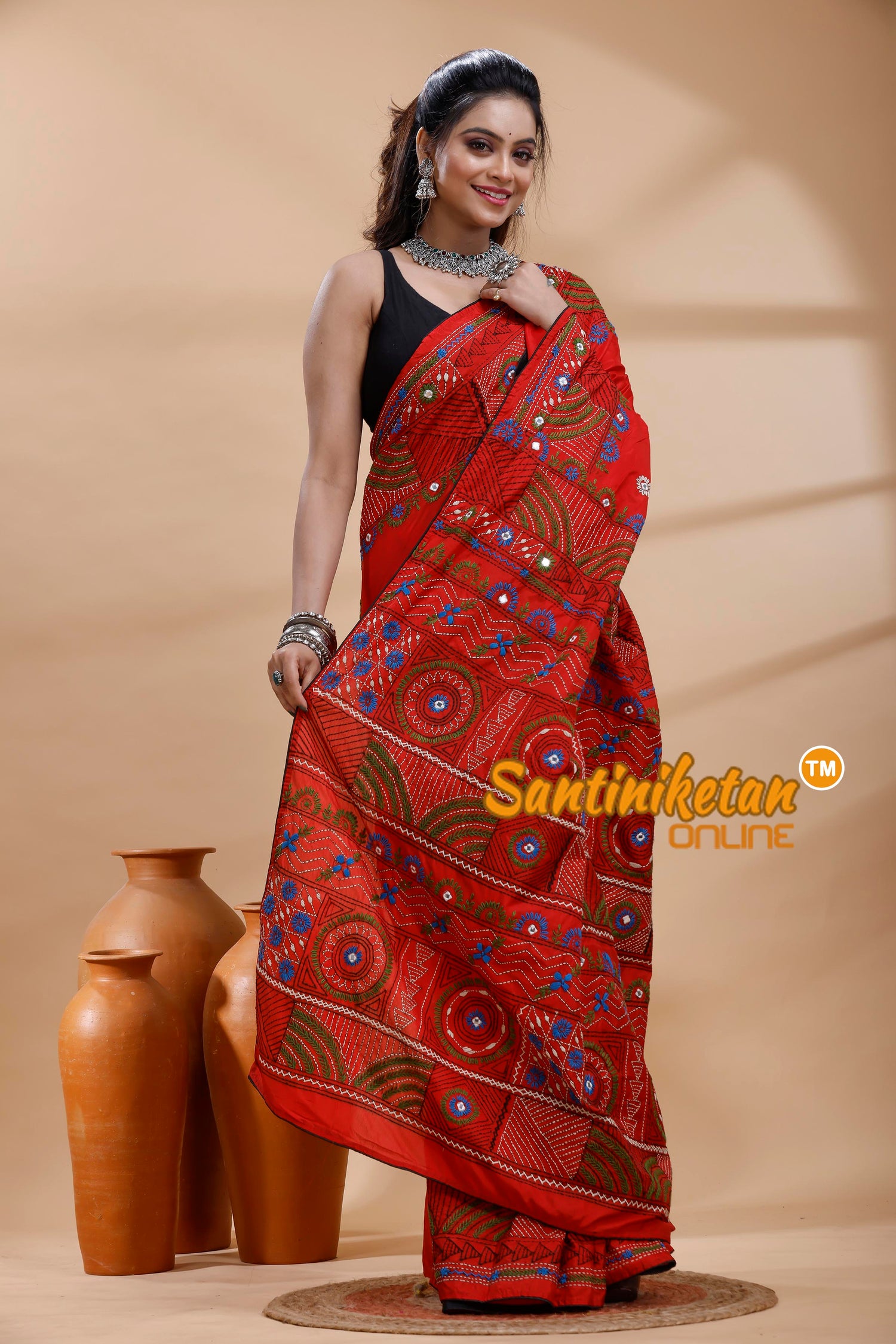 Bangalore Silk Lambani Stitch Saree