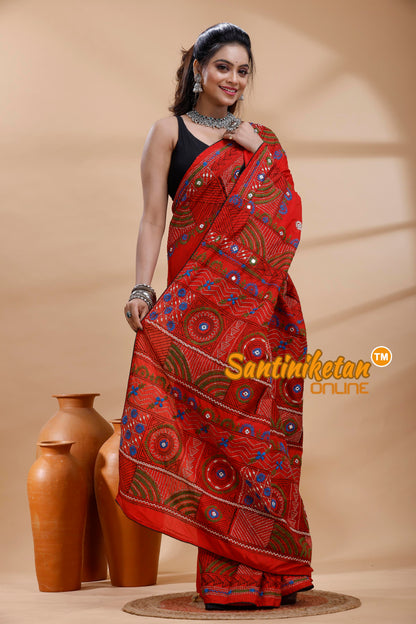 Bangalore Silk Lambani Stitch Saree