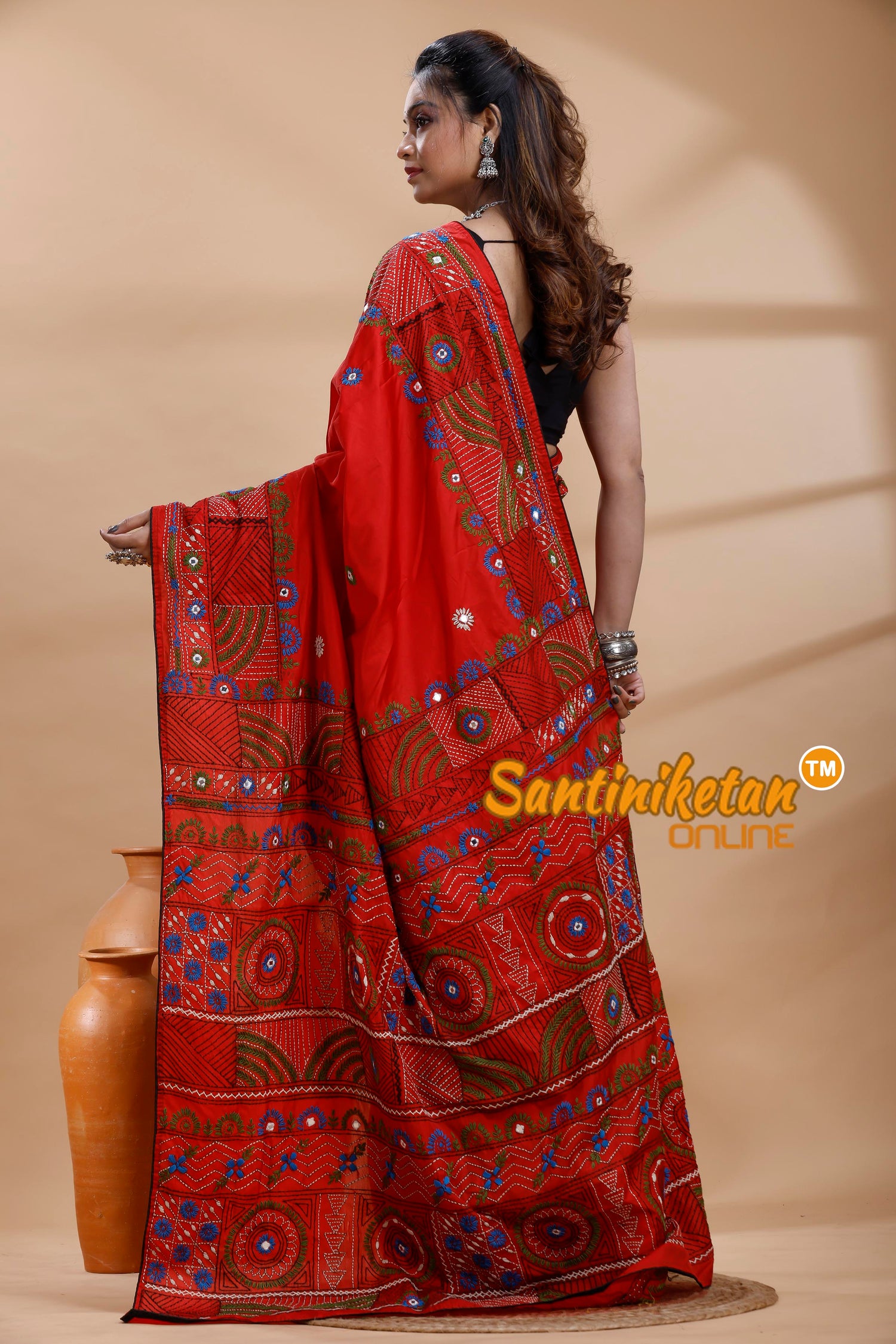 Bangalore Silk Lambani Stitch Saree