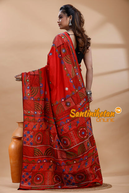 Bangalore Silk Lambani Stitch Saree