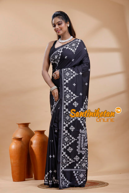 Bangalore Silk Gujrati Stitch Saree
