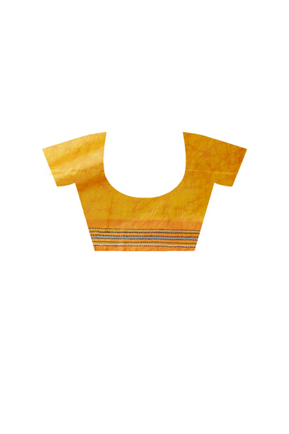 Bangalore Silk Batik Kantha Stitch Saree