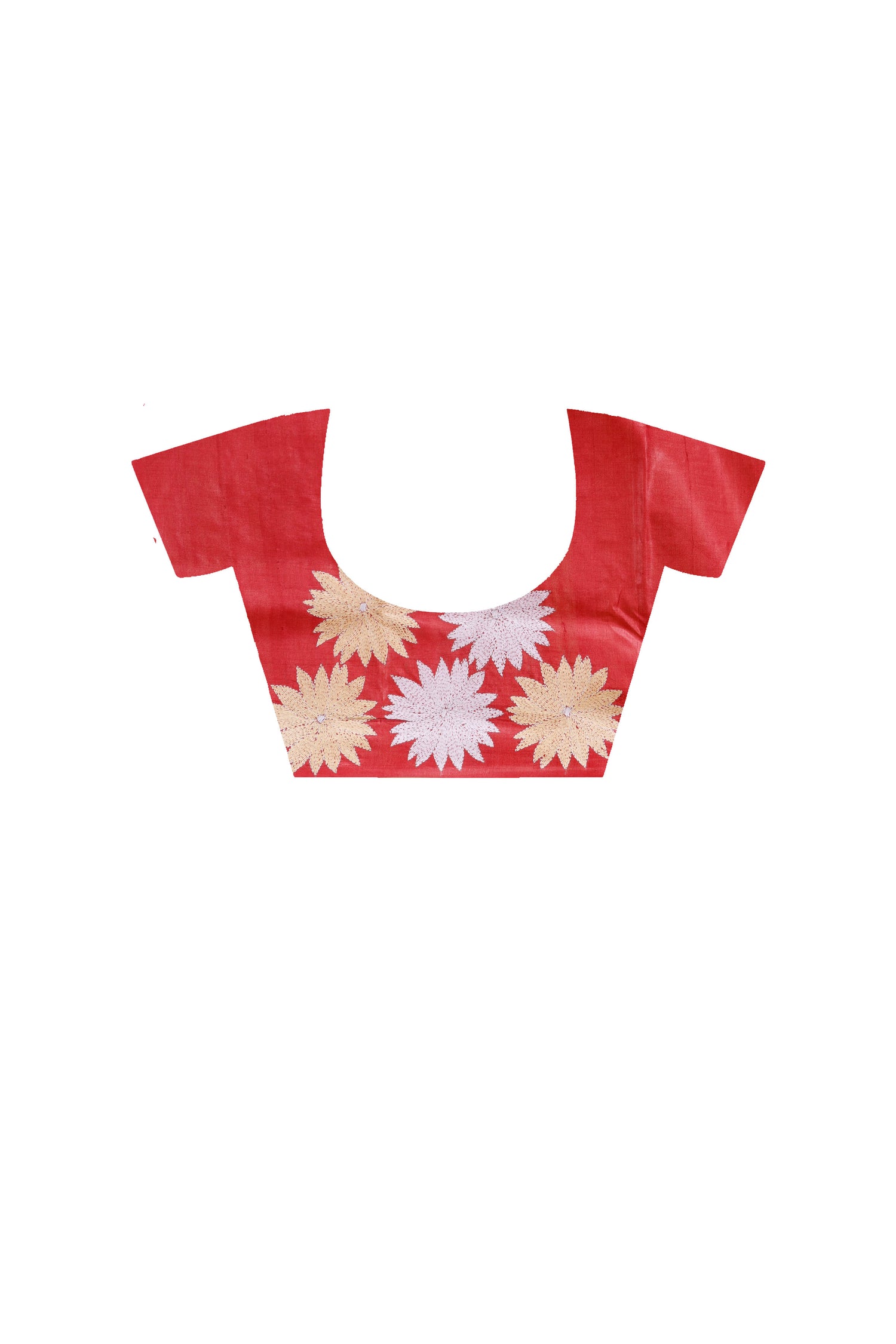 Dye Pure Gachi Tussar Silk Kantha Stitch Saree